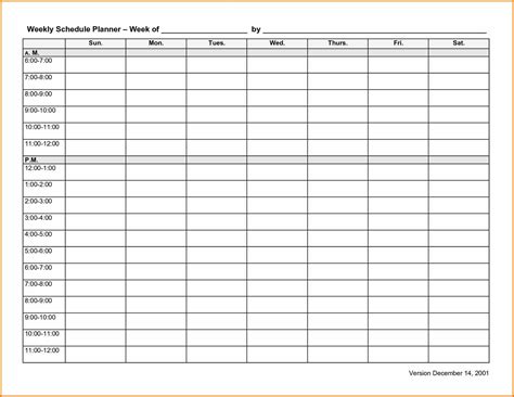 Weekly Work Planner Template Employee Schedule Template Weekly Bussines
