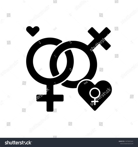 Lesbian Relationship Symbol Black Glyph Icon Stock Vector Royalty Free Shutterstock