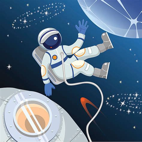 Royalty Free Astronaut Floating In Space Clip Art Vector Images