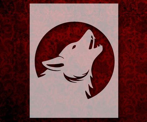Howling Wolf Moon Stencil Multiple Sizes Fast Free Shipping Etsy