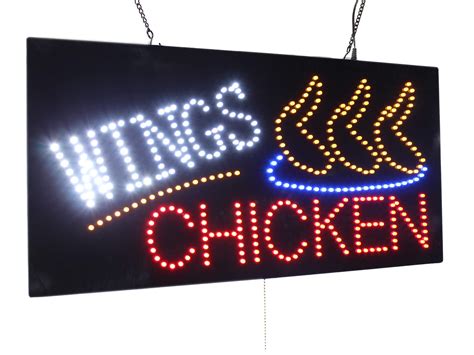 Buy Wings Chicken Sign Topking Signage Led Neon Open Store Window