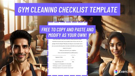 Gym Cleaning Checklist Template Free