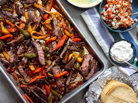 Cooking Fajitas On A Sheet Pan In The Oven Allows For A Larger Serving