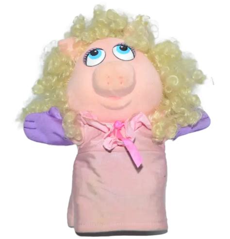 Vintage Hand Puppet Dakin Jim Henson Miss Piggy Muppets 1988 Pink Dress