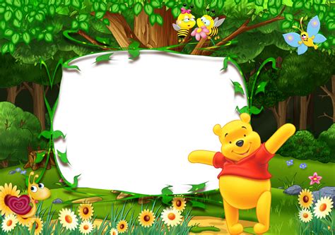 Winnie the Pooh Kids Transparent Photo Frame Scrapbook Disney, Baby