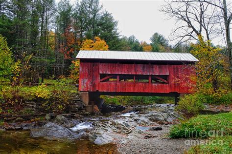 Upper Cox Brook Covered Bridge In Northfield Vermont Photograph By T
