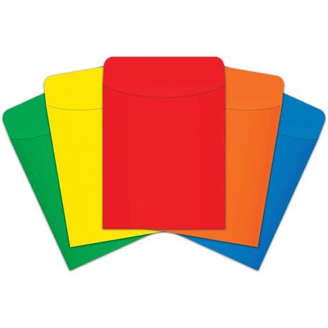 Tnt Library Pockets Assorted Primary Colors 35 Per Pack 3 Packs At