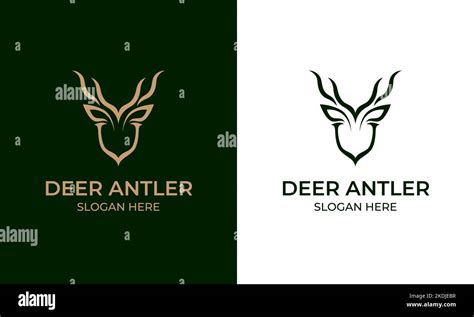 Deer Antler Logo Design And Icon Inspiration Deer Head Outline