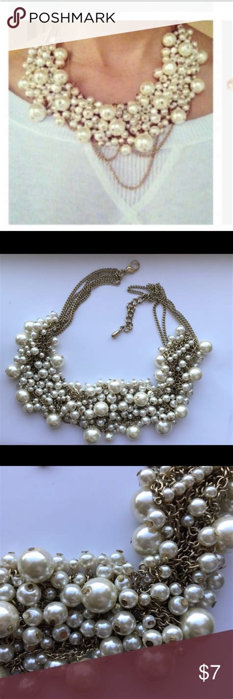 Forever 21 Pearl Bib Necklace Pearl Bib Necklace Necklace Fashion