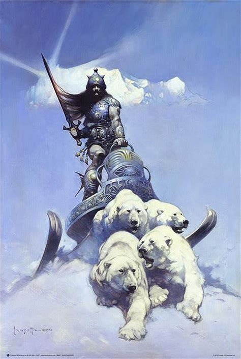 Silver Warrior Poster Frank Frazetta Frank Frazetta Art Fantasy Artwork