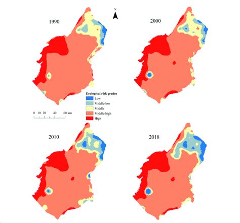 Spatial Distribution Of The Eri In The Ulan Buh Desert In 1990 2018