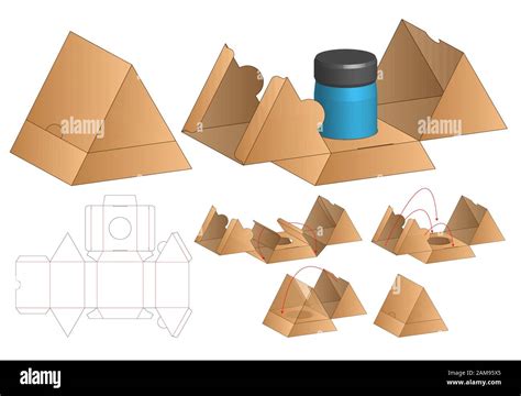 Diseño De Plantilla De Troquelado De Embalaje De Caja Triangular