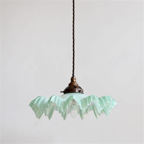 French Green Glass Shade Agapanthus Interiors