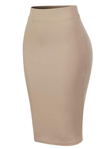 Made By Olivia Womens Casual Classic Bodycon Pencil Skirt