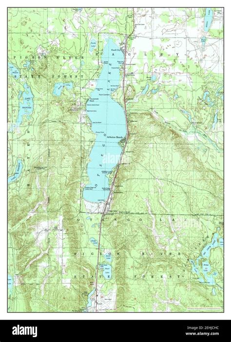 Otsego Lake Michigan Map 1951 124000 United States Of America By