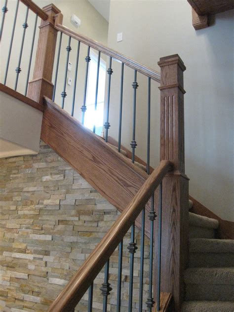 New Construction Oak Craftsman Stair And Railing Project Craftsman