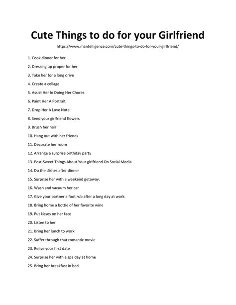 96 Things To Do For Your Girlfriend Sweet Cute Romantic Cute