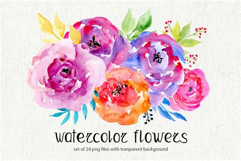 Pngtree provides millions of free png, vectors, clipart images and psd graphic resources for designers.| Watercolor flowers, 24 png clipart (21512) | Illustrations ...