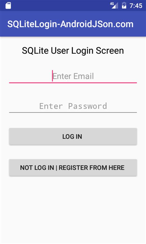 Android Login And Register With Sqlite Database Tutorial Images