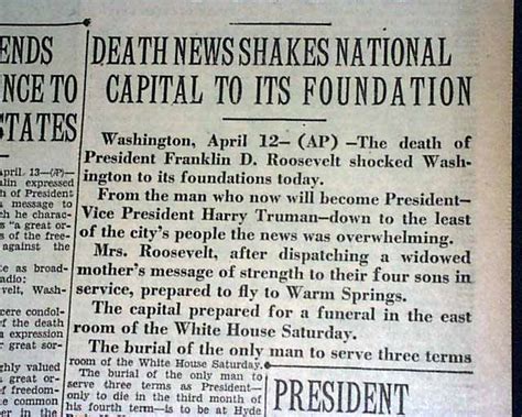 Franklin D Roosevelts Death 1945
