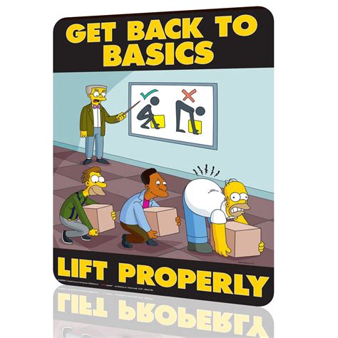Simpsons Lifting And Backs Safety Poster Always Lift