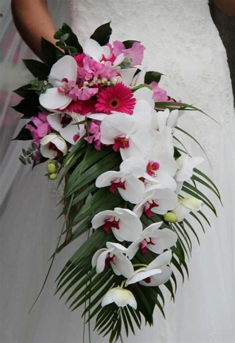 Bride Bouquet Tropical Bridal Bouquet Orchid Bouquet Wedding Pink