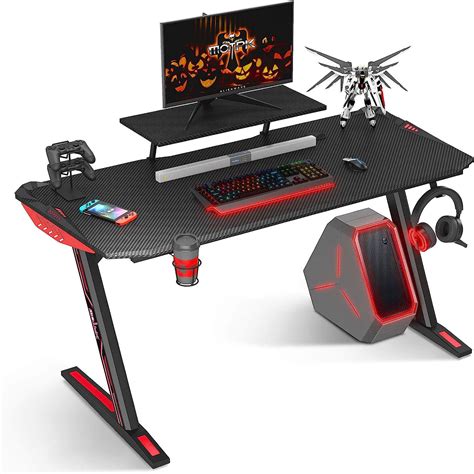 Motpk Gaming Desk 60 Inch Z Shaped Home Office Pc Computer