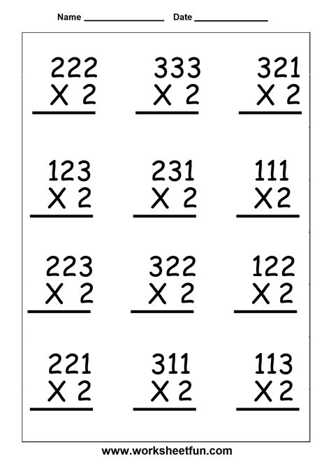 Multiplication Worksheets 3 Digit