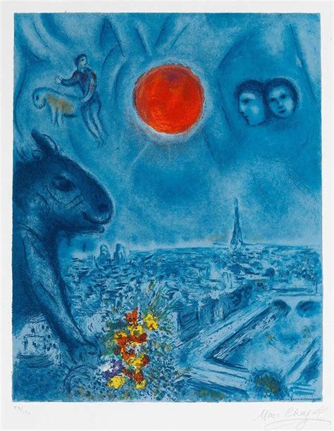 Marc Chagall Paris Sun Le Soleil De Paris 1977 Surréalisme