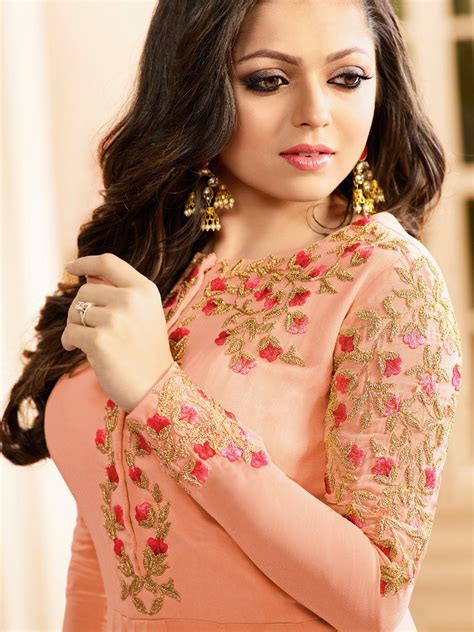 Buy Drashti Dhami Peach Color Georgette Party Wear Anarkali Kameez In Uk Usa And Canada
