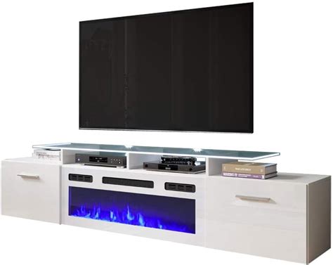 Buy Meble Furniture Rova Wh Ef Electric Fireplace Modern 75inch Tv