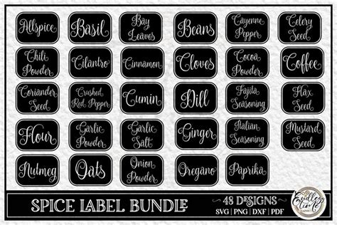 Pantry Labels Svg Bundle 36 Herbs And Spices 12 Pantry