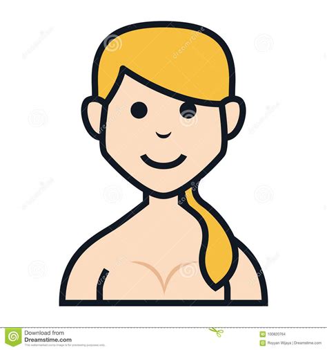 Woman Nude Boobs Breast Avatar People Character Vector Illustration