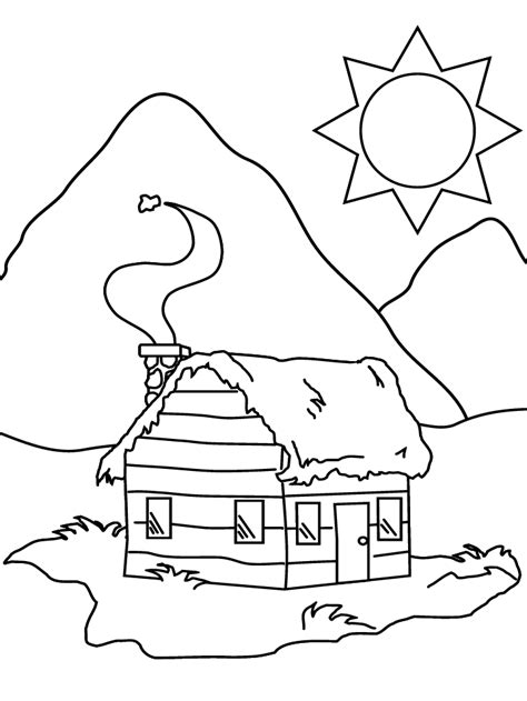 A wonderful patchwork quilt with lovely coloring. Log Cabin Coloring Pages - Coloring Home