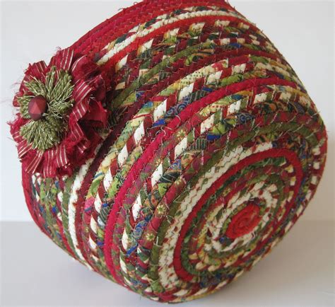 Holiday Basket Coiled Rope Clothesline Bowl Coiled Fabric Basket