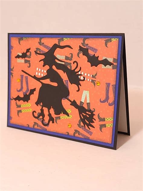 Handmade Witch Halloween Cards Individual Or Set Of 4 Flying Etsy