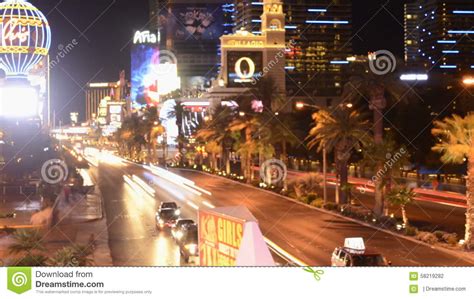 Time Lapse Of The Las Vegas Strip At Night Stock Footage Video Of