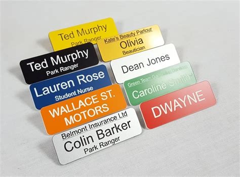 Personalised Acrylic Name Badge with Pin - Choice of Colour