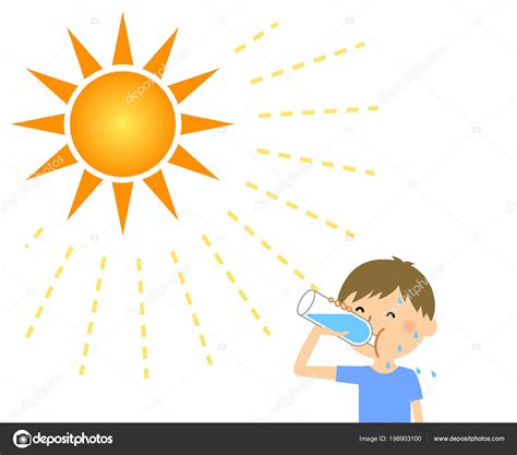 Boy Feeding Hydration Illustration Boy Who Supplies Hydration — Stock