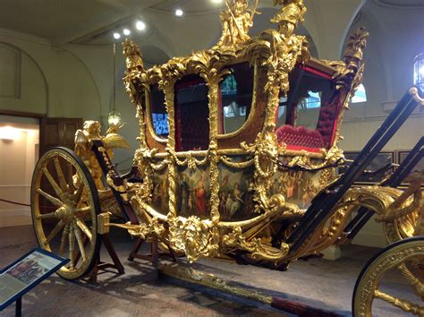 The Queens Coronation Carriage 9ct Gold Leaf Wooden Carriage Hand