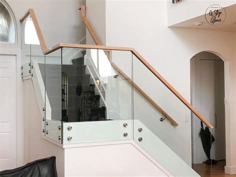 Glass Railings With Wood Handrail — A Step Above Stairs And Rails