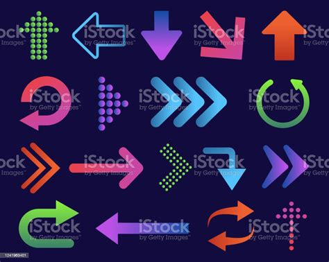 Set Of Colored Arrows With Halftone Effect Vector Illustration Arrows