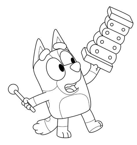 Bluey with toys Coloring Pages - Bluey Coloring Pages - Coloring Pages