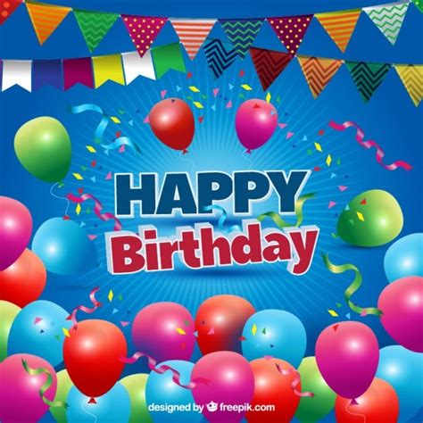 Colorful Birthday Background Full Balloons Vector Premium Download