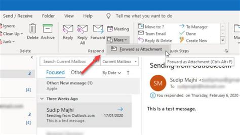 How To Forward Email As Attachment From Outlook
