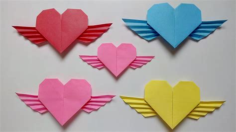 Origami Heart With Wings Fold By Me Rpapercraft