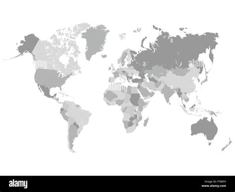 Grayscale World Map Illustration Stock Vector Image And Art Alamy