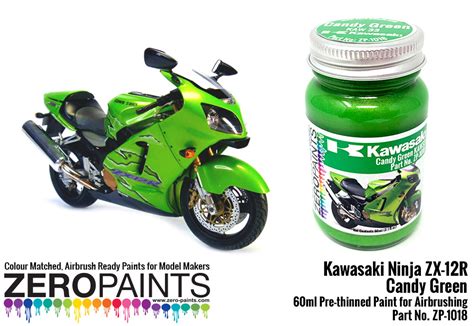 Kawasaki Ninja Zx 12r Candy Green Kaw33 Paint 60ml Zp 1018 Zero Paints