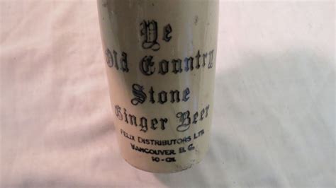 Old Country Stone Ginger Beer Bottle Felix Distributors Vancouver Bc