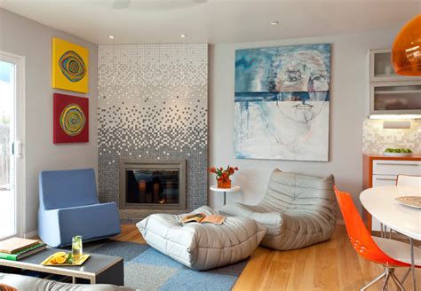 Colorful Mid Century Modern Residence Midcentury Living Room San